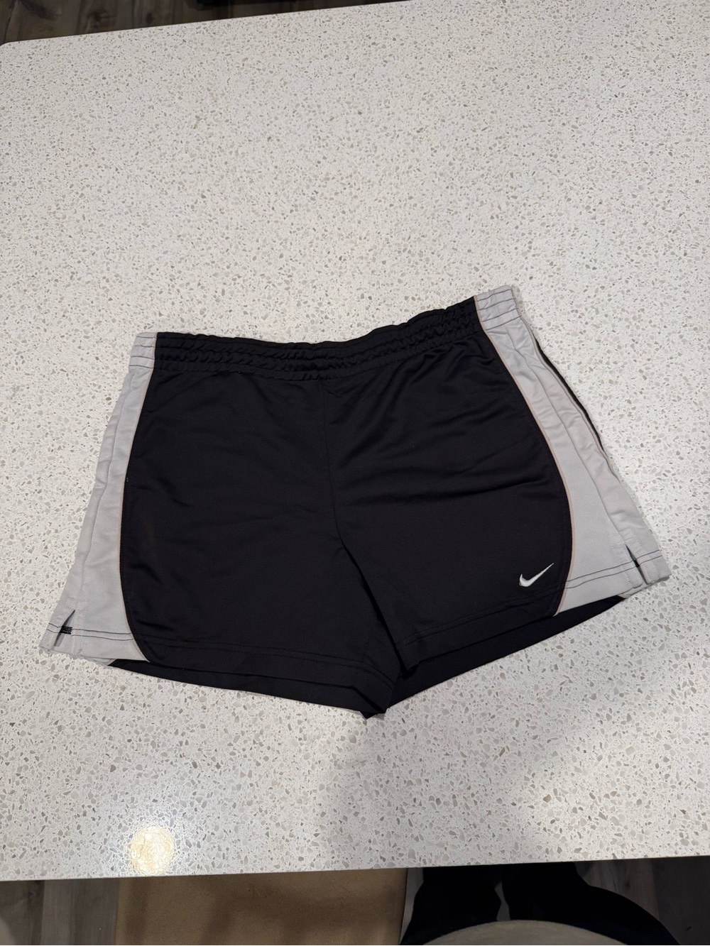 Nike Black Athletic Shorts with White Side Panels